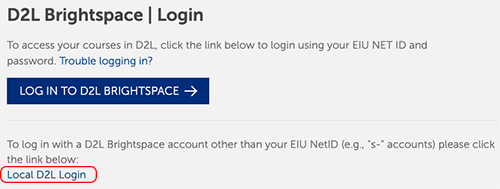 Local D2L Login